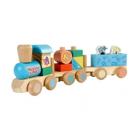 houten trein Woezel En Pip 45 cm