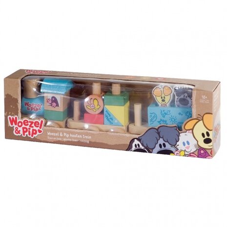 houten trein Woezel En Pip 45 cm