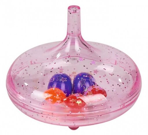 tol met vliegende parels junior 5,5 cm roze