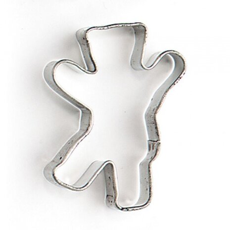 uitsteekvorm beertje 5 x 4 x 1 cm blank staal