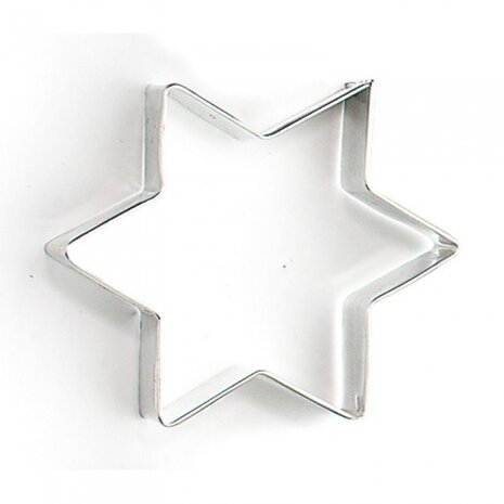 uitsteekvorm ster 6 x 6 x 2 cm blank staal