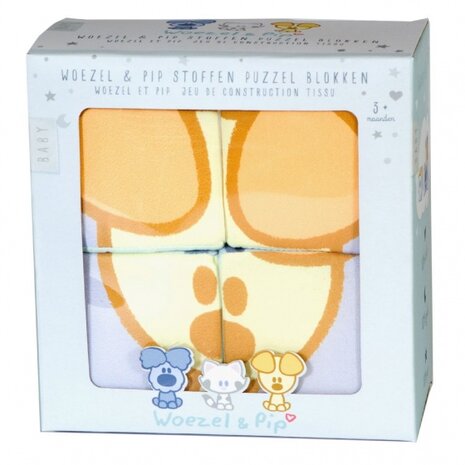 blokkenpuzzel Woezel en Pip junior 7,5 cm textiel