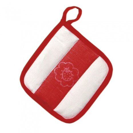 ovendoek rood/wit 15 cm