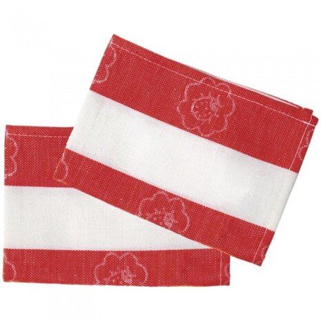 theedoeken rood/wit 18 cm 2 stuks