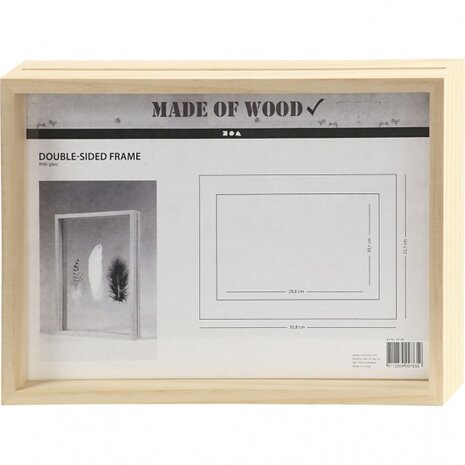 dubbelzijdige lijst hout 22,1 x 30,8 cm