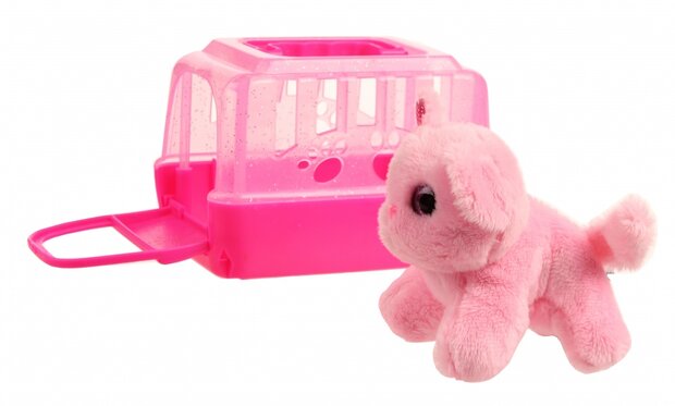 hond in bench roze 11 cm