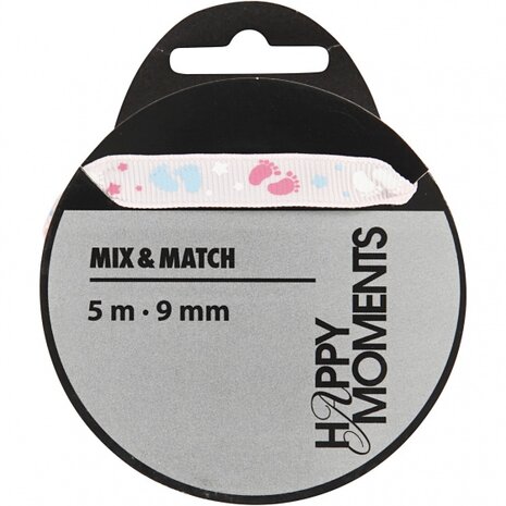 decoratielint Mix &amp; Match 9 mm / 5 meter lichtroze