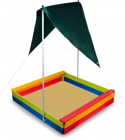 zandbak 117 x 117 x 20,5 cm hout/textiel