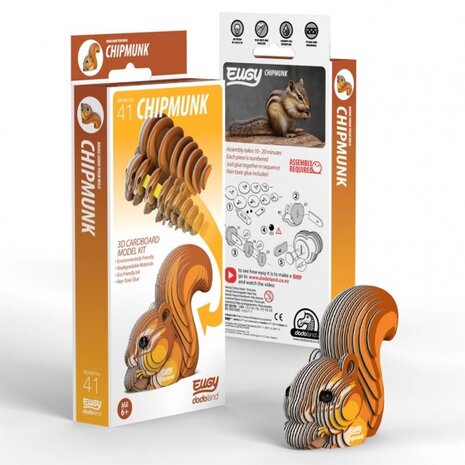 3D-modelbouwpakket eekhoorn 7-delig bruin