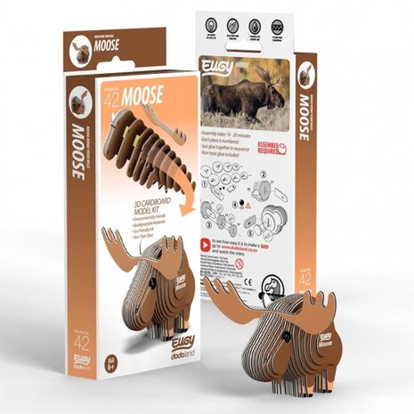 3D-modelbouwpakket eland 7-delig bruin
