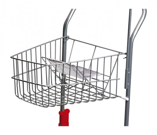 winkelwagen zilver/rood 37x32x60 cm