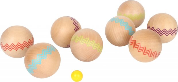 Jeu de boules set hout 6 cm 9-delig