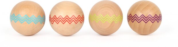 Jeu de boules set hout 6 cm 9-delig