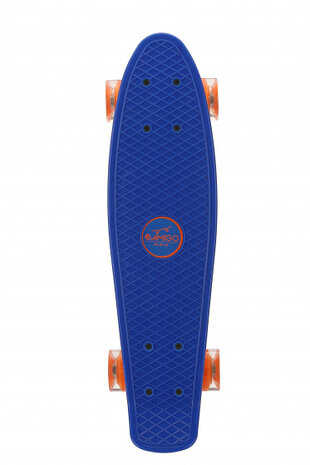 skateboard met ledverlichting 55,5 cm blauw/oranje