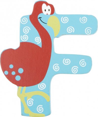 alfabet Dieren letter F hout 8 cm