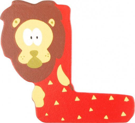 alfabet Dieren letter L hout 8 cm