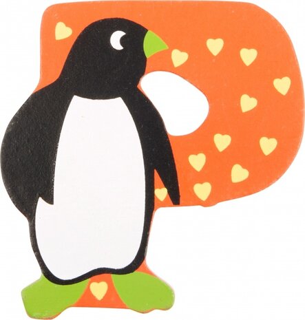 alfabet Dieren letter P hout 8 cm