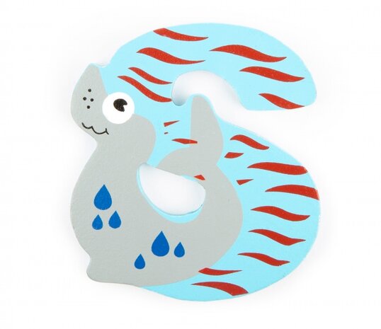 alfabet Dieren letter S hout 8 cm