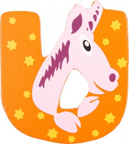 alfabet Dieren letter U hout 8 cm
