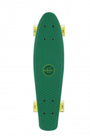 skateboard met ledverlichting 55,5 cm groen/lime