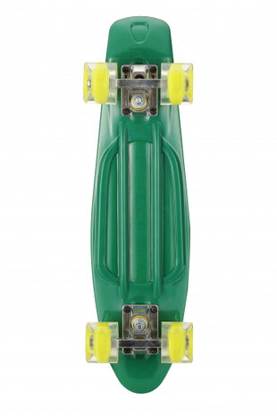 skateboard met ledverlichting 55,5 cm groen/lime