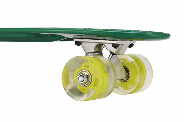 skateboard met ledverlichting 55,5 cm groen/lime