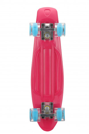 skateboard met ledverlichting 55,5 cm roze/blauw