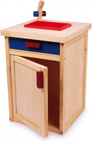 keukengootsteen hout 51 cm blauw/rood