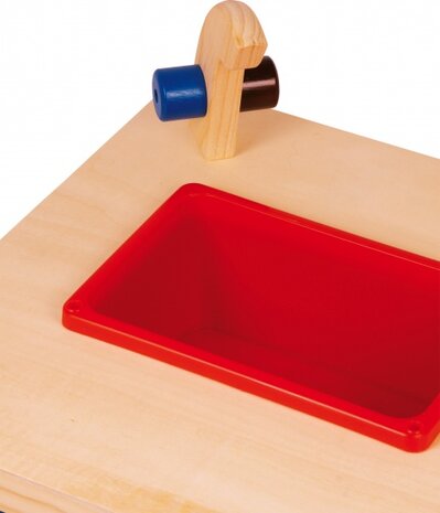 keukengootsteen hout 51 cm blauw/rood
