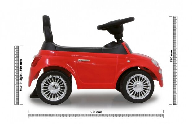loopauto Fiat500 60 x 27,5 x 38 cm rood