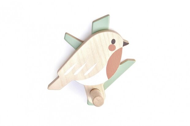 haakje vogel junior hout groen