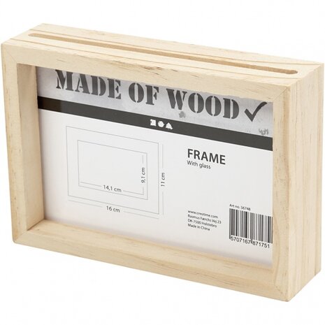 houten dubbelzijdige fotolijst 16x11 cm