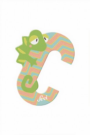 dierenletter C 10 cm multicolor