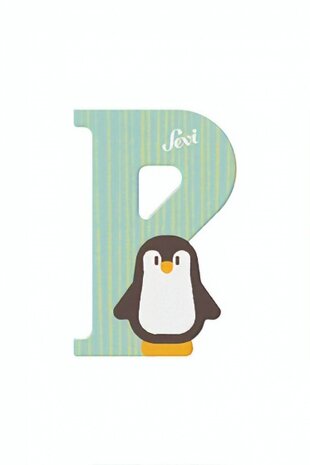 dierenletter P 7,5 cm groen