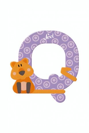 dierenletter Q 10 cm paars