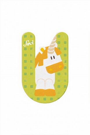 dierenletter U 10 cm groen