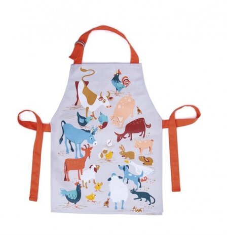katoenen schort 45 x 33 cm multicolor boerderij
