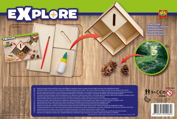 Explore Insectenhotel 30 x 20 cm blank hout
