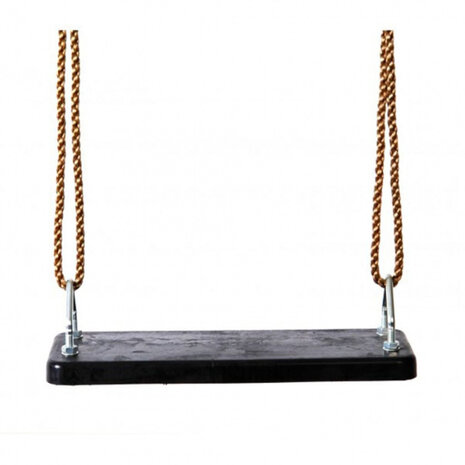 schommelzitje 45 x 18 cm touw/rubber zwart