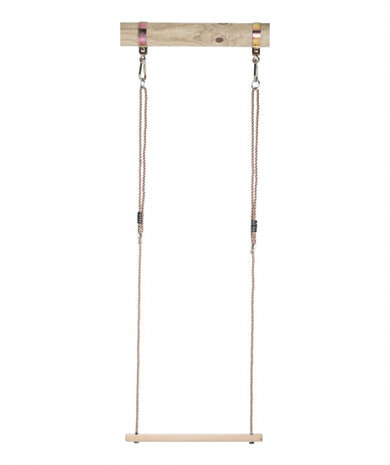 trapeze met ringen hout 58 cm lichtbruin
