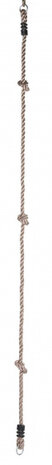 klimtouw met 3 knopen en 2 ringen 190 cm lichtbruin