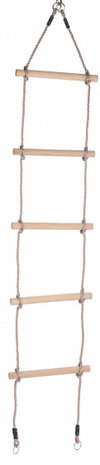 touwladder 190 cm hout lichtbruin
