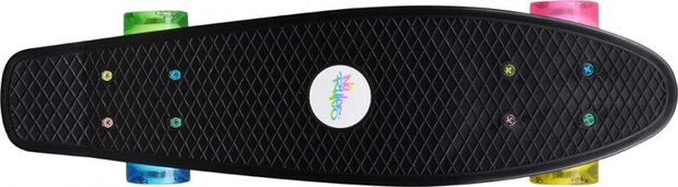 skateboard Neon junior zwart 57 x 15 cm