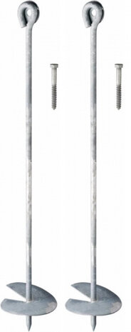 grondankers 500 mm thermisch verzinkt zilver 2 stuks
