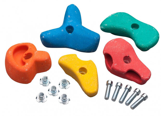 klimgrepen 12 cm composiet 5 stuks multicolor