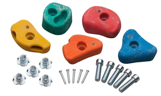 klimgrepen 8 cm composiet 5 stuks multicolor