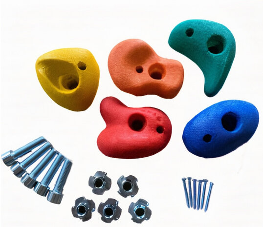 klimgrepen 10 cm composiet 5 stuks multicolor