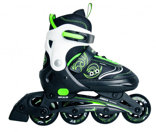 inline skates Kinderliner 82A nylon Abec5 groen/zwart mt 29-32