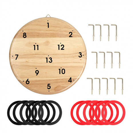 Ringwerpen rood/zwart 30 x 30 x 3 cm 26 stuks