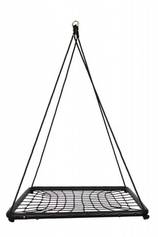 nestschommel vierkant 92 x 92 x 4,5 cm zwart